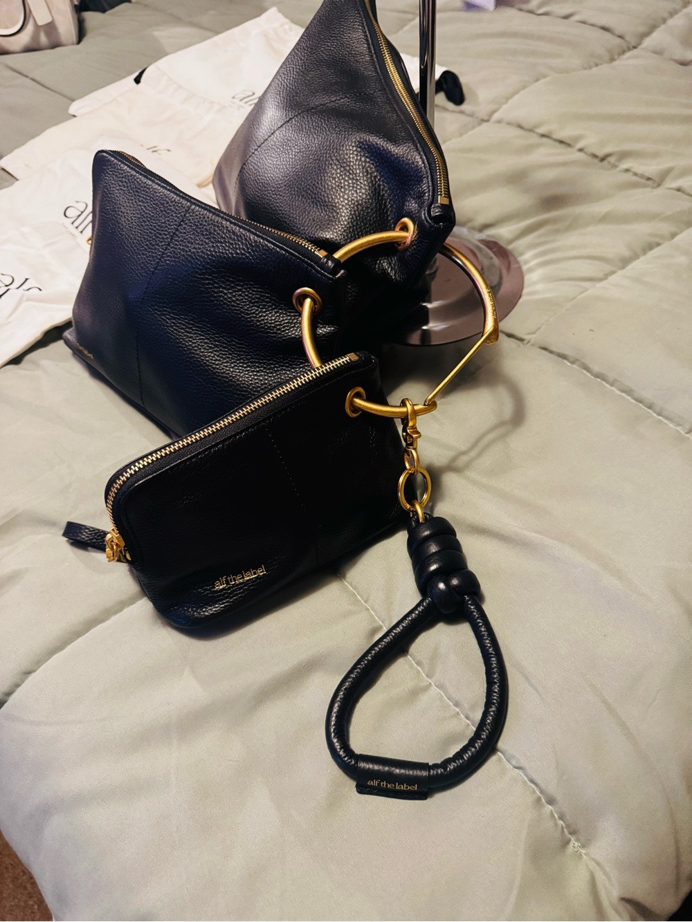 Alf the label 4 piece set with carabiner, and knot keyring. NWT!